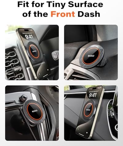 OQTIQ Magnetic Phone Car Mount [2-Pack] – Premium Dashboard Holder for Universal Cell Phones & Mini Tablets, Rectangle Flat Design with Enhanced Magnetic Grip for Secure Hands-Free Access – Effortless Installation & Sleek Aesthetic for Ultimate Driving Safety