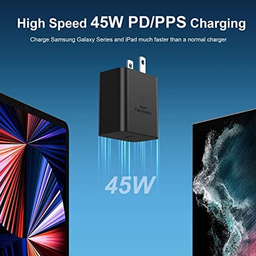 Costyle 45 W USB-C Fast Charger with 10 FT Type C Cable – Ultimate Rapid Charging Solution for Samsung Galaxy S20 to S25 & Note 20 – Travel-Friendly, Compact Design with Advanced Safety Features for Optimal Battery Longevity