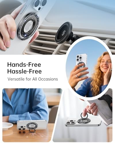 Syncwire Magnetic Phone Ring Holder – Titanium Alloy Kickstand for i Phone 12-16 Pro Max & Compatible Android Devices – Ergonomic Design, Enhanced Mag Safe Stability, Lightweight Grip for Ultimate Hands-Free Convenience
