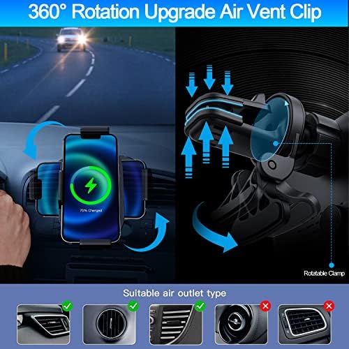 Fast Charging Wireless Car Charger for Samsung Galaxy Z Fold Series – 15 W Qi Air Vent Phone Holder with Landscape Mounting for Enhanced Navigation and Device Compatibility – Premium Car Accessory for Galaxy Note and Fold Models