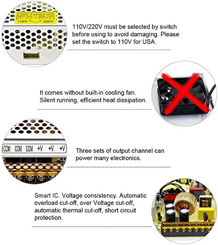 120 W 24 V AC to DC Power Supply Adapter – High-Performance Switching Transformer for LED Lighting, 3 D Printers, and CCTV Systems with Enhanced Efficiency and Safety Features