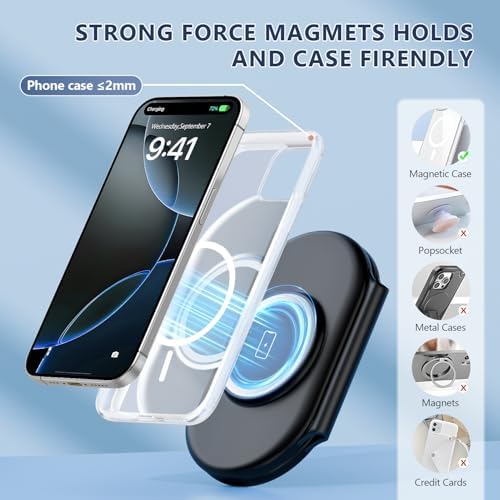Revolutionize Your Charging Experience: 2025 Portable Wireless Mag-Safe 3-in-1 Charger for i Phone 12-16 Pro Max, Apple Watch & Air Pods – Fast, Travel-Friendly, Enhanced Magnetic Alignment for Effortless Power on the Go