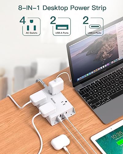 Ultimate 15 ft Surge Protector Power Strip with 4 USB Ports, Addtam Flat Plug Extension for Home Office and College Dorm – Enhanced Compatibility, Space-Saving Design, and Fast Charging for Multiple Devices