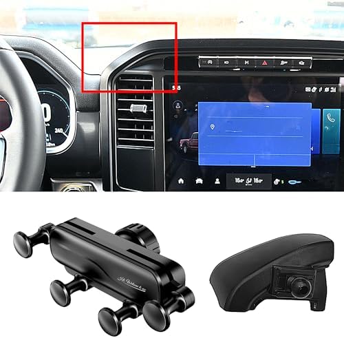 UDIWOK F150 Car Mount – Premium Hands-Free Mobile Phone Holder for Ford Raptor (2021-2024), F250 & F350 – Enhanced Stability with 360-Degree Rotation and Easy Installation for Safe Driving Experience