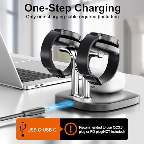 Swan Scout 704 S Dual Watch Charger – 3 in 1 Wireless Charging Station for Samsung Galaxy Devices, Fast Charge Your Galaxy Watch Ultra, Buds 3 Pro, and More with Enhanced Compatibility and Safety Features