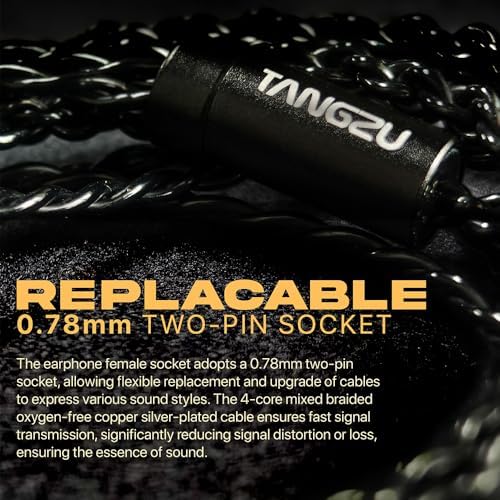 FAAEAL TANGZU Wan’er S.G Hi-Fi Earbuds – Premium Audiophile In-Ear Monitors Featuring 10 mm Dynamic Drivers for Enhanced Audio Clarity, Ergonomic Comfort Fit, Detachable 2-Pin Cable for Customization, Stylish Mixed Color Design, and Integrated Microphone for Effortless Hands-Free Calls and Versatile Listening Experiences