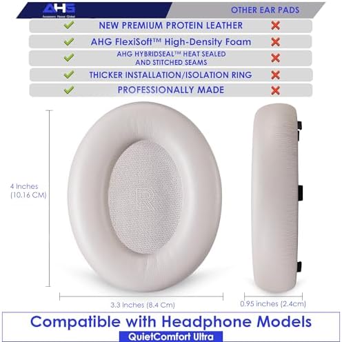 Upgrade Your Bose Quiet Comfort Ultra Wireless Headphones with Premium QC Ultra Replacement Ear Pad and Headband Cushion Kit – Effortless DIY Installation for Ultimate Comfort and Enhanced Sound Quality in Elegant Black Finish
