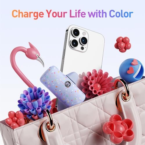 Compact i WALK 4,800 m Ah Portable Charger – High-Speed 18 W PD Power Bank with Built-in USB-C for Seamless Charging of i Phone 15/16/Pro/Max & Samsung Galaxy S25/S24/S23 – Ideal Travel Companion for On-the-Go Power Solutions