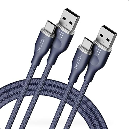 VOLTME Premium Nylon USB C Cable 2-Pack – 6 ft Fast Charging & Data Transfer Cable for Galaxy S10+/S10, Note 10/9, LG V30/V35, Moto Z2/Z3 – Universal Compatibility & Enhanced Durability for Efficient Charging Solutions