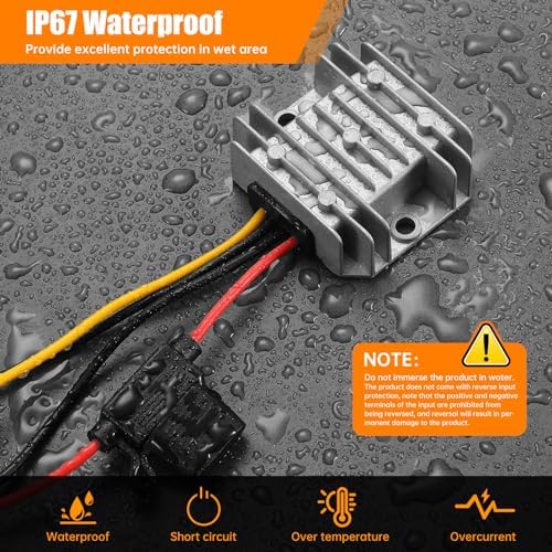 High-Efficiency Waterproof DC/DC Buck Converter: Versatile 20-90 V to 12 V Voltage Regulator for Automotive LED Systems and Heavy-Duty Applications – 20 A Output, 240 W Power Capacity for Reliable Performance in Challenging Environments