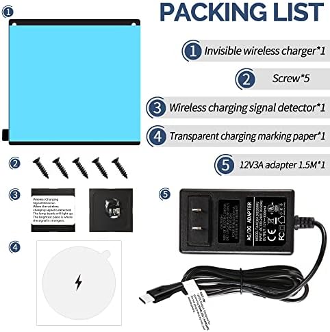 Revolutionary Under Desk Wireless Charging Pad – Effortless Invisible Power Hub for i Phone 13/12 Pro/Max, Air Pods & Android Devices – Comes with 36 W Fast Charging Adapter for Unmatched Speed and Versatility