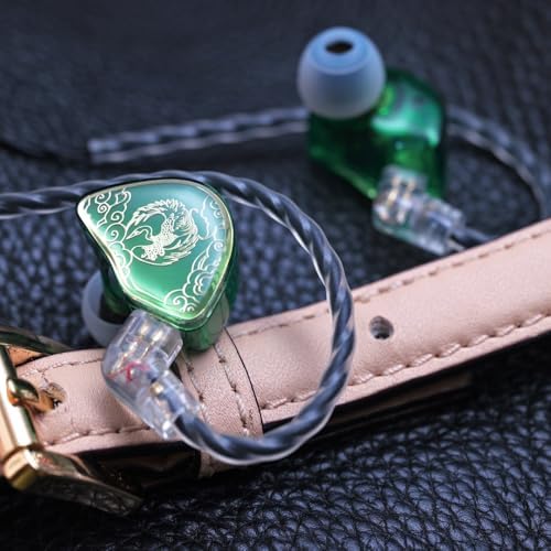 FAAEAL TANGZU Wan’er S.G Hi-Fi Earbuds – Premium Audiophile In-Ear Monitors Featuring 10 mm Dynamic Drivers for Enhanced Audio Clarity, Ergonomic Comfort Fit, Detachable 2-Pin Cable for Customization, Stylish Mixed Color Design, and Integrated Microphone for Effortless Hands-Free Calls and Versatile Listening Experiences