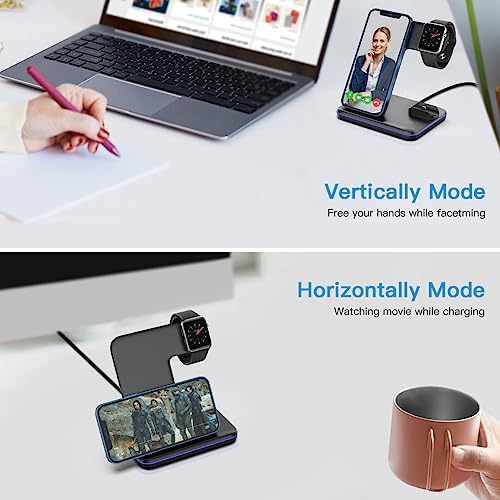 Ultimate 3-in-1 Wireless Charging Station for i Phone, Apple Watch & Air Pods – 15 W Rapid Power Delivery with Customizable LED Lighting – Space-Saving Design for Clutter-Free Desktops & Nightstands – Effortless Cable-Free Charging Experience!