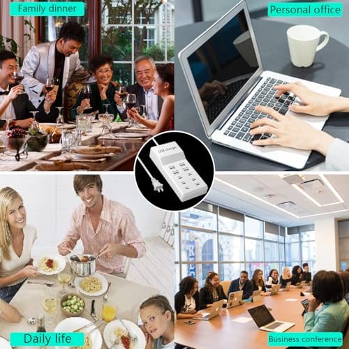 Maximize Your Charging Potential with the 10-Port USB Charger Block – 100 W Fast Charging Hub for i Phones, i Pads, Samsung Galaxy, and Android Devices – Sleek, Compact Design with Smart Power Distribution and Enhanced Safety Features for Multi-Device Families and Professionals