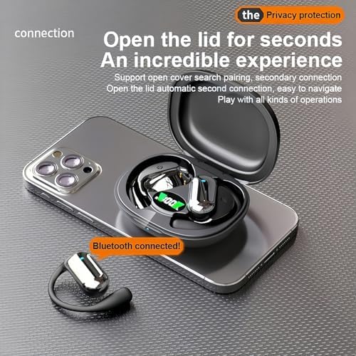 Revolutionary Bluetooth 5.4 Open Ear Wireless Earbuds with 50-Hour Battery Life – Secure Earhook Design for Ultimate Comfort in Running, Fitness, and Yoga – Stay Aware and Active with Lightweight Air Conduction Technology and Intelligent LED Charging Case for Dynamic Lifestyles