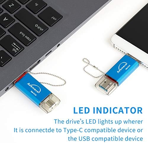 128 GB USB 3.1 Type C Dual High-Speed Photo Backup Stick – Effortless Data Transfer for Android Devices & Tablets – Versatile Memory Drive for Galaxy, LG, Google, Moto – Compact & Durable Storage Solution for Photos, Videos, and Files