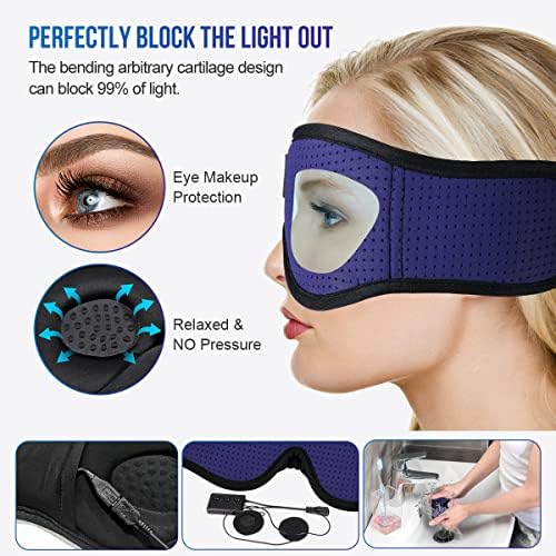 Ultimate Bluetooth Sleep Mask with Built-In Headphones – Perfect for Side Sleepers Seeking Uninterrupted Relaxation – Advanced Wireless Eye Cover for Enhanced Sleep Quality – Soft, Breathable Fabric for All-Night Comfort – Rechargeable Battery for Extended Playback – Ideal Travel Companion for Music Lovers and Restful Sleep
