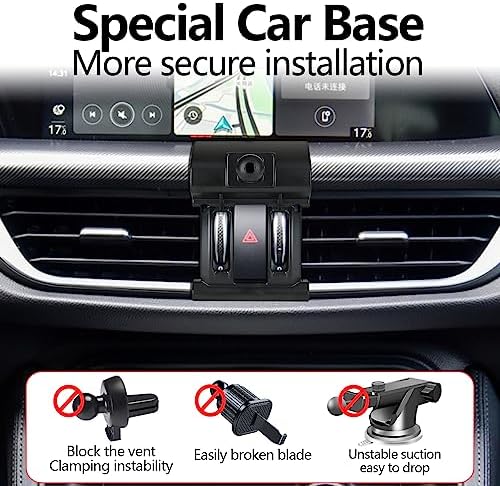 Revolutionary Car Phone Holder Mount for Alfa Romeo Stelvio (2018-2024) – Premium Smartphone Bracket with 360-Degree Rotation, Effortless Installation, and Sleek Interior Design for Enhanced Driving Convenience and Safety