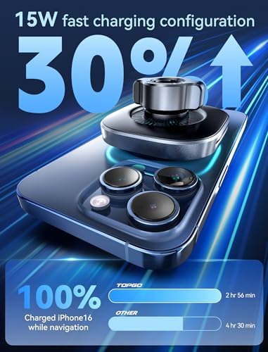 TOPGO Pro Car Phone Mount – Versatile Adjustable Height Cup Holder for i Phone 16 Pro Max & All Smartphones – Sturdy, No-Wobble Design for Safe Hands-Free Navigation – Sleek Black Finish for Modern Interiors