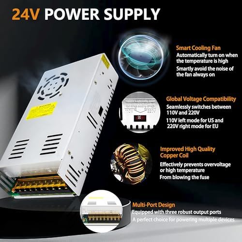 Versatile 24 V 60 W AC to DC Power Supply Adapter – High-Efficiency Converter for CCTV, RVs, LED Lighting, and Pumps – Universal Multi-Voltage Compatibility (110 V/120 V/220 V) for Consistent Performance in All Applications