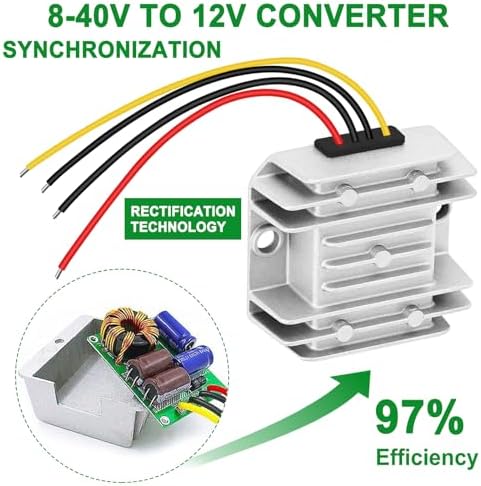 High-Performance 48 V to 12 V DC-DC Step Down Converter by Eagwell – 120 W Power Supply with Built-in Fuse for Maximum Safety – Perfect for Golf Carts, Scooters, RVs, and Marine Use – Reliable Voltage Reduction for Enhanced Device Efficiency and Versatility