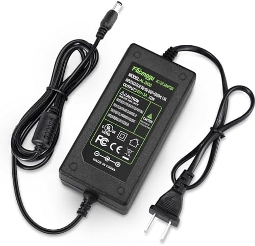 High-Performance 24 V 3 A Power Supply Adapter – Universal AC to DC Converter for LED Lighting & CCTV Systems, Dual Plug Compatibility (5.5 x 2.5 mm & 5.5 x 2.1 mm) – Reliable Switching Transformer with Safety Features for Optimal Device Functionality and Longevity
