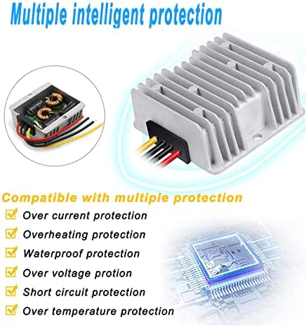 High-Performance 48 V to 12 V DC-DC Step Down Converter by Eagwell – 120 W Power Supply with Built-in Fuse for Maximum Safety – Perfect for Golf Carts, Scooters, RVs, and Marine Use – Reliable Voltage Reduction for Enhanced Device Efficiency and Versatility
