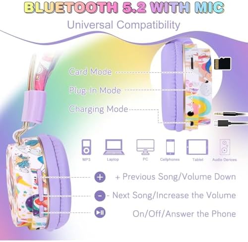 Dinosaur Adventure Bluetooth Headphones for Kids – Fun Over-Ear Design with Adjustable Headband, Built-In Microphone & Wired 3.5 mm Jack – Perfect Wireless Audio Experience for Boys, Teens, and Young Explorers – Superior Sound Quality in Vibrant Blue for Maximum Enjoyment
