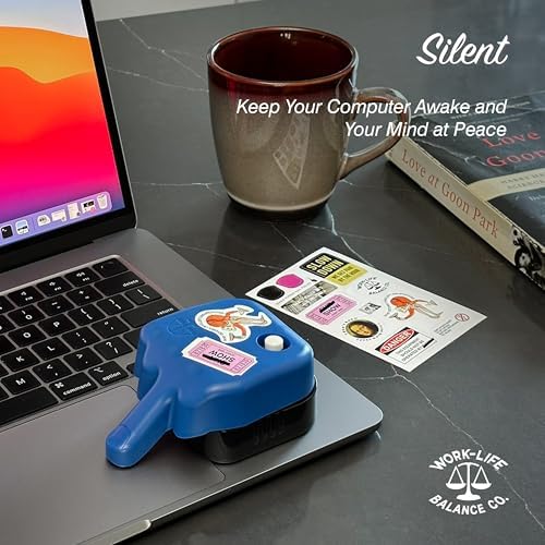 Stay Productive with the Cordless Laptop Trackpad Jiggler – 6-Month AA Battery Life, Undetectable Operation for Seamless Workflow – Effortlessly Keeps Your Touchpad Active for Uninterrupted Performance – Ideal Mechanical Mouse Mover for Professionals on the Go – ON/OFF Switch for Easy Control and Enhanced Compatibility (Excludes De II) – Perfect for Long Meetings and Multitasking!