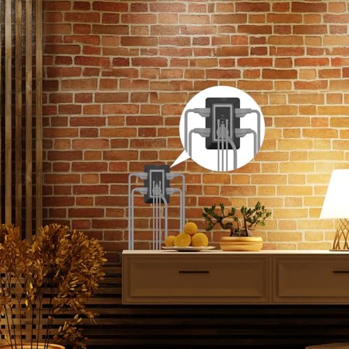 POWRUI 6-Outlet Surge Protector with 3 USB Ports (1 USB-C) and Integrated Night Light – Space-Efficient Power Strip for Home & Office – ETL Listed for Ultimate Safety and Fast Charging – Versatile 3-Sided Design with Adapter Spaced Outlets for Large Plugs – Streamline Your Charging Needs with Enhanced Compatibility and Reliability