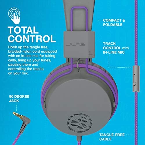 Experience Superior Sound with JLab JBuddies Studio On-Ear Kids Headphones – Safe Volume Limiter, Adjustable & Folding Design, Noise Isolation, Built-in Mic for Toddler Audio Enjoyment (Graphite/Blue) – Perfect for Home, School, and Travel