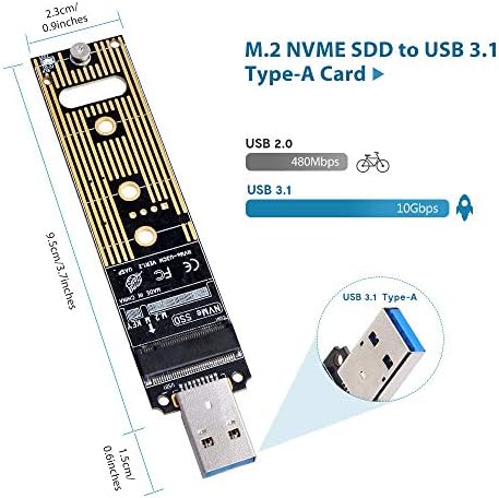Ultra-Fast NVMe to USB Adapter – M.2 SSD Portable Converter with 10 Gbps USB 3.1 Gen 2 Speed, PCIe M Key Hard Drive Reader, Hot Swap Compatibility for Windows & mac OS, Lightweight Design for Effortless Data Management on the Go