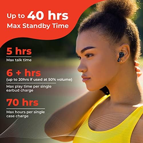 Ultimate Go-To Wireless Bluetooth Earbuds with Dual Microphones & Touch Controls for i Phone & Android – Noise-Canceling Gym Headphones for Superior Sound & Comfort, Perfect for Active Lifestyles