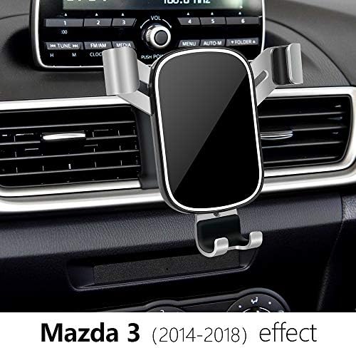 LUNQIN Premium Car Phone Holder for Mazda 3 Sedan & Hatchback (2014-2018) – Versatile Gravity Mount with Integrated Charging for Seamless Navigation & Connectivity – Tool-Free Installation, Durable Design for Enhanced Driving Safety and Convenience