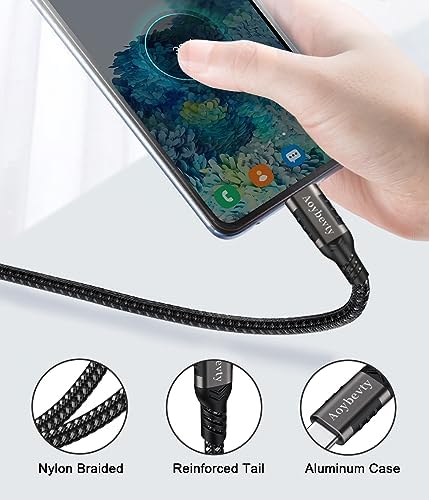 High-Speed USB A to USB C Cable (3.3 FT & 10 FT) – 10 Gbps Data Transfer, 60 W Fast Charging for Samsung Galaxy S23/S22/S21/S20/S10 Ultra & All Type C Devices – Durable Nylon Braided Design for Ultimate Flexibility and Performance