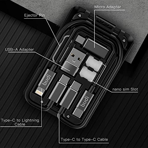 BUDI MFi Certified USB Type C Cable and Versatile Adapter Set – Premium Charging and Data Transfer Solution with Three USB Adapters and Travel Storage Box for Ultimate Convenience and Compatibility Across Devices