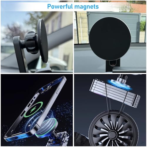 Magnetic Phone Holder Mount for Mazda CX5 (2021-2024) – 360° Rotating Anti-Shake Cradle with Built-in Organizer for 10.25″ Touchscreen – Sleek Black Design for Optimal Accessibility and Safety