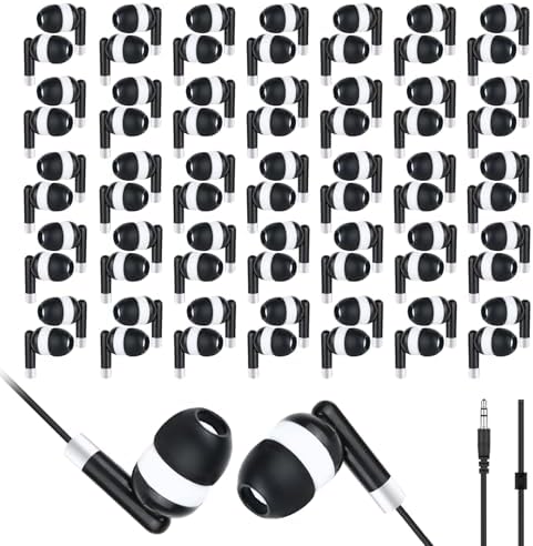 Vibrant 60-Pack Kids Earbuds – Durable Wired Earphones for Classroom Learning – Lightweight 3.5 mm Student Headphones Compatible with PCs, Chromebooks & Laptops – Colorful Design to Engage Young Minds – Ideal for Daily Educational Use