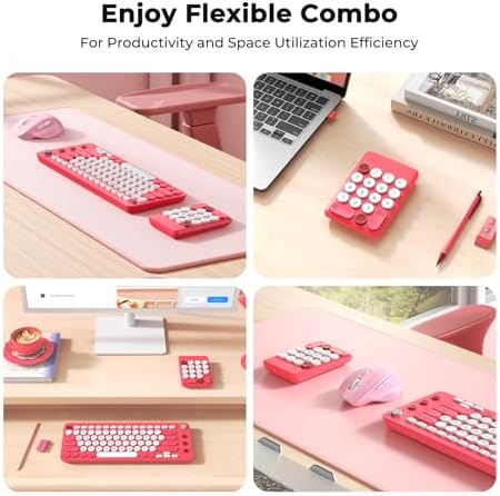 Vibrant Wireless Split Ergonomic Keyboard with Mini Numeric Keypad – Portable Bluetooth Computer Accessory for Accountants and Left-Handed Users – Enhance Your Workspace Comfort and Speed