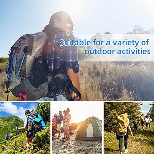 Ultra-Reliable 50,000 m Ah Solar Power Bank with Built-in Cable and Wall Plug | 30 W Fast Charging External Battery Pack with 5 Outputs, Dual LED Flashlights, and Integrated Phone Holder for On-the-Go Convenience (Blue) – Perfect for Travel and Outdoor Adventures