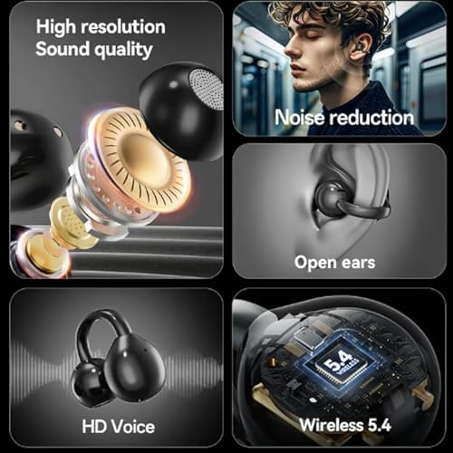 Elevate Your Audio Experience with M100 Clip-On Bluetooth 5.4 Headphones – Waterproof & Sweatproof Design, Touch Screen Controls, Stylish Purple Finish for Music Lovers on the Go, Perfect for Active Lifestyles and Seamless Calls Anytime