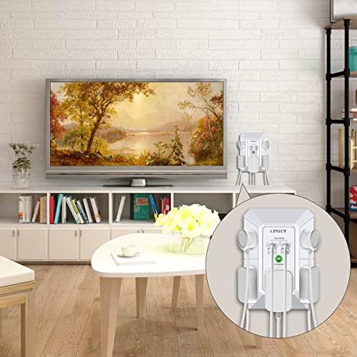 QINLIANF 5-Outlet USB Wall Charger with Surge Protection – 4 USB Ports (4.8 A Total) Power Strip Extender, 3-Sided Design for Easy Access, 1680 J Surge Defense, Compact Multi-Plug Adapter for Home, Travel, and Office Use – Elevate Your Charging Experience with Versatile Compatibility and Safety