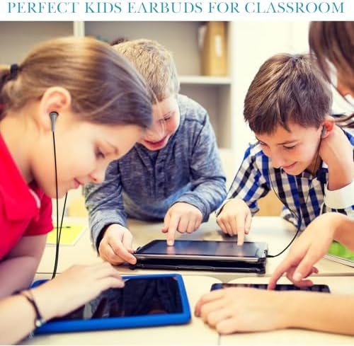Kanayu 100 Pack Classroom-Ready Wired Earbuds – High-Quality 3.5 mm Jack Earphones for Enhanced Student Learning, Individually Packaged for Quick Distribution, Lightweight Comfort for Focused Educational Experiences