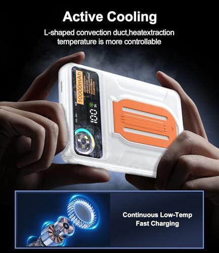 Revolutionary Magnetic Power Bank 10000 m Ah with Active Cooling Fan – Foldable Wireless Charger for i Phone 16/15/14/13/12 Pro/Pro Max/Plus/Mini – High-Speed Charging Solution for Ultimate Portability and Performance
