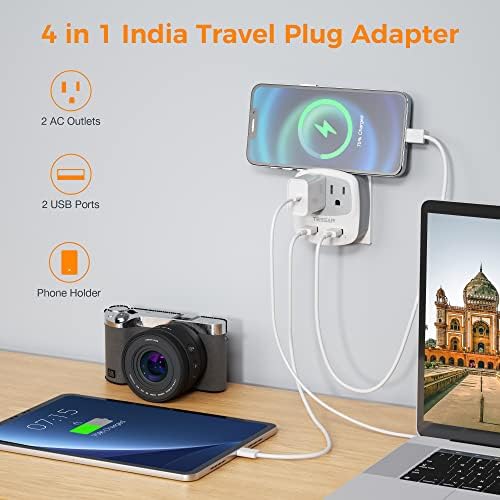 Ultimate TESSAN Type G UK Travel Plug Adapter with Dual USB Fast Charger Ports – Compact US to UK Power Converter for Effortless Global Connectivity in Scotland, London, Ireland, Kenya, Dubai & Qatar