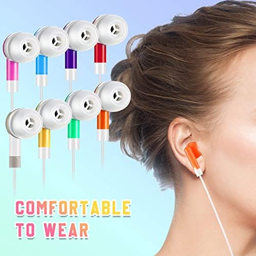 Bulk 50 Pack Colorful Kids Earbuds – Premium Stereo Wired Headphones for Classrooms, Perfect for Libraries and Learning Environments, Featuring 3.5 mm Audio Jack for Versatile Compatibility, Comfort-Focused Design and High-Quality Sound for Students and Adults