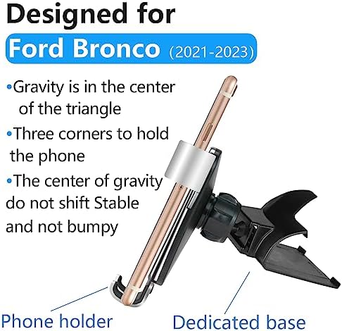 Ford Bronco Sport 2021-2024 Premium Car Phone Holder – Secure Gravity Mount for Safe Navigation & Hands-Free Calling – Effortless Installation, Adjustable Viewing Angles, Integrated Charging for Ultimate Convenience – Essential Auto Interior Accessory for Modern SUVs