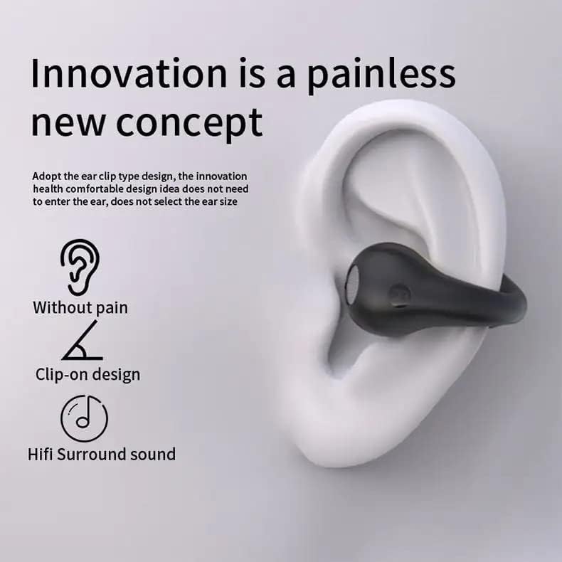 Air52 Open Ear Bluetooth 5.3 Sport Earbuds – Waterproof Wireless Headphones with 16-Hour Playtime, Lightweight Clip-On Design, LED Battery Display for Active Lifestyles – Perfect for Jogging and Cycling