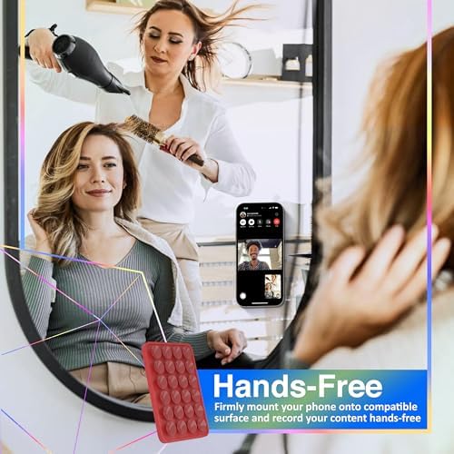 OCTOMAG Black Suction Phone Mount, Hands-Free Mag Suction Holder for iPhone & Android with MagSafe Only, iPhone Sticky Grip for Videos & Selfies! – Enhanced Compatibility and Speed