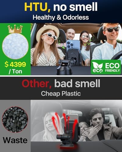 Military-Grade Universal Car Phone Holder – Enhanced 2025 Suction & Clip Technology for i Phone 16 Pro Max, 15 & Samsung – Adjustable Dashboard, Windshield, Air Vent Mount for Optimal Viewing & Safety – Durable Black Design for Secure Smartphone Access